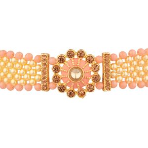 Ensemble de bijoux indiens en cristal ras du cou fausse perle collier de perles boucles d'oreilles Bollywood pour femmes - Product Image 5