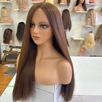 Peluca Judía de Encaje HD de Alta Densidad y Calidad Premium Lista para Enviar, Cabello Humano Virgen de un Solo Donante, Doble Trama, Cumple con las Normas Kosher para Judíos