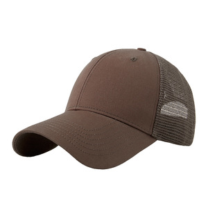 Casquette de baseball unisexe en coton et maille respirante, protection solaire, chapeau d'extérieur, couleur unie, design bec de canard - Product Image 1