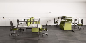 Italian design operative <b>desk</b> with shelf, for screen and with box storage high quality wood <b>modern</b> style - Product Image 3