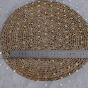 Estampage à chaud à pois hexagone feuille tulle maille tissu paillettes sequin tulle maille tissu <span class=keywords><strong>pour</strong></span> robe de soirée - Product Image 5