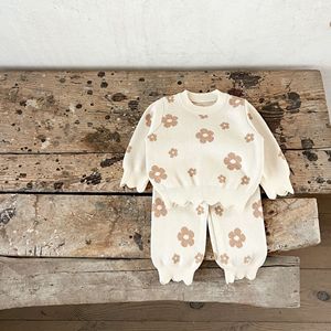 Ensemble <span class=keywords><strong>pull</strong></span> et pantalon pour <span class=keywords><strong>fille</strong></span>, imprimé floral, bord festonné, style coréen, coupe ample, tenue pour tous les jours et les jeux - Product Image 6