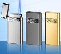 Briquet à gaz butane rechargeable en métal moderne, gravé sur mesure, coupe-vent et écologique, pour homme, cadeau personnalisé