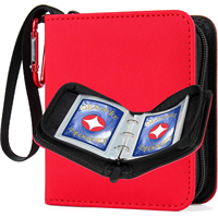 Porte-cartes portable de petite taille à 1 pochette pour enfants, classeur de cartes de jeu, plusieurs couleurs, couvertures de classeur de cartes en cuir