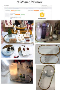 नॉर्डिक रचनात्मक संगमरमर के आकार का चीनी मिट्टी भंडारण गहने हार अंगूठी ट्रे - Product Image 3