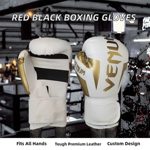 Gants d'entraînement MMA en cuir PU personnalisables avec fermeture à lacets, poignées légères pour adultes - Product Image 2