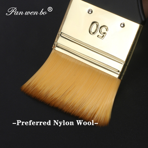 Panwenbo-Pinceau d'artiste à manche en bois, 5 tailles, en nylon, adapté à l'huile, à l'acrylique et à l'<span class=keywords><strong>aquarelle</strong></span> - Product Image 4