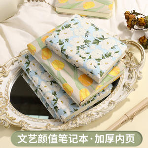 Vendita calda di lusso a spirale Journal A5/A6 <span class=keywords><strong>fogli</strong></span> di 132 bianco camelia ricamata copertina rigida per Notebook carta Offset - Product Image 2