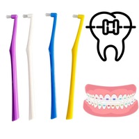 Consommables dentaires nettoyage brosse à dents orthodontique à faisceau unique 4 couleurs nouvelle brosse à dents petite brosse pointue