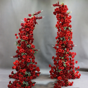 Arco de Flores Artificiales para Decoración de Bodas, Arco de Rosas Rojas, Venta al Por Mayor - Product Image 5