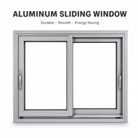 Ventana Corredera de Aluminio Residencial Moderna con Marco de Bajo Mantenimiento para Desarrollo de Viviendas Nuevas a Gran Escala