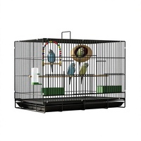 Cage à oiseaux pliable en métal à fil dense, écologique, de haute qualité, pour perruches, calopsittes, pinsons, agapornis, canaris, avec plateau en plastique