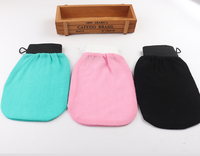 Logo imprimé 150d simple Viscose exfoliant maroc gant de bain serviette gant nettoyage corps douche maroc Hammam gants de bain