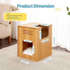 Cabinet moderne en forme de cube, caverne cachée d'intérieur pour chaton en bois avec coussin à gratter, meubles de lit pour chat, petit chat, condo pour chat - Product Image 3