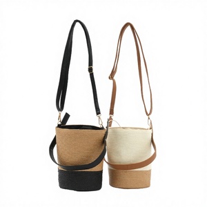 Hand Woven Straw Minimalist Fashion Shoulder Bag with Polyester Lining Bolsas Para Mujer - Product Image 1