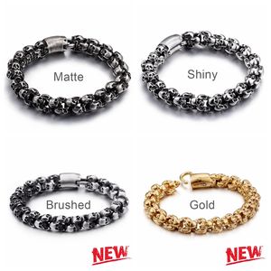 Оптовая продажа, мужское ожерелье KALEN с браслетом из звеньев черепа, из нержавеющей стали, большое байкерское ожерелье в готическом стиле, полированное - Product Image 6