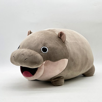 Vente transfrontalière en liquidation : Peluche Moo Deng Hippopotame Thaï Kachu, jouet en peluche super doux avec rembourrage en coton PP, 31-50 cm, anti-stress