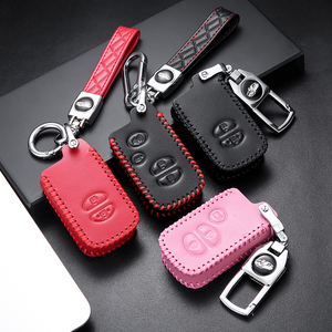 Coque de clé de voiture en cuir faite à la main pour Toyota Land Cruiser Prado Camry Reiz porte-clés intelligent couvre avec fermeture suspendue - Product Image 5
