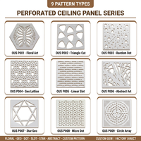 Panneaux de plafond en aluminium perforé décoratifs et artistiques personnalisés avec éclairage LED