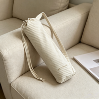 Sac fourre-tout personnalisé à logo rayé avec cordon de serrage, sac de rangement cylindrique minimaliste, sac à bandoulière portable pour courses, sac de sport pour la gym