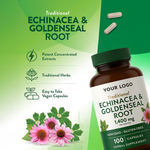 แคปซูลสมุนไพร Echinacea และ Goldenseal 1400มก. สารต้านอนุมูลอิสระสำหรับผู้ใหญ่ - Product Image 2
