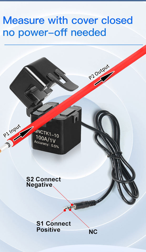 Split Core CT Current Transformer Factory QNCTK1-16 100A 333mV 60A 50A 1V 30A 3.33V 20A 5A 1A 0.333V AC Clamp on Current Sensor