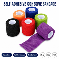 Bandage Cohésif Auto-Adhésif Non Tissé Professionnel Haute Élasticité pour Soutien de la Cheville, du Poignet et du Genou et Soulagement des Entorses