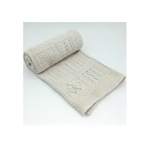 Zero Defect Top Kwaliteit 2 Jaar Kwaliteitsgarantie Klassieke Best Verkopende Rijst Stitch Knit Baby Bamboe Deken