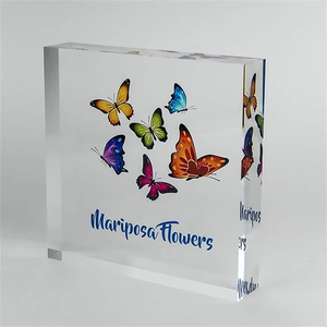Tùy chỉnh rõ ràng dày <span class=keywords><strong>plexiglass</strong></span> Acrylic Quà Tặng thăng hoa vuông Logo nghệ thuật khối chặn giấy gạch mảng bám thủ công khối Acrylic - Product Image 2