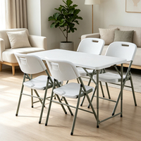 Table pliante en plastique rectangulaire portable multi-usages pour stand d'exposition, restauration en plein air, 120 cm
