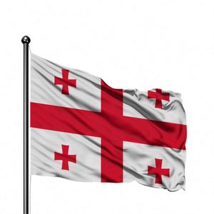 Drapeau national de la Géorgie en polyester, grande taille personnalisée 3x5 pieds (150x100 cm, 90x150 cm) avec œillets en laiton - Product Image 1