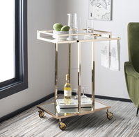Chariot moderne de luxe à boissons en or chariot de barre de sucrerie pour la maison métal fer cuisine mobile salle à manger chaises meubles d'hôtel