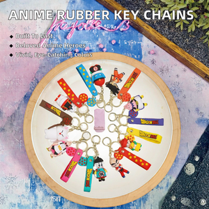 Wholesale QuanChi Custom Anime Dragon Ball Action <b>Figure</b> Rubber Keychains 3D Eco-Friendly Graduation Son Goku Bulma Oolong - Product Image 2