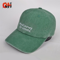 Casquette de baseball personnalisée en sergé uni, style vintage vieilli, réglable, en coton lavé, type Dad Hat