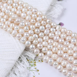 Perlas de Agua Dulce Naturales Blancas de Zhuji de 8-9 mm, Semiterminadas, para Hacer Collares y Pulseras, Accesorios de Bricolaje, Perlas Sueltas al por Mayor - Product Image 1