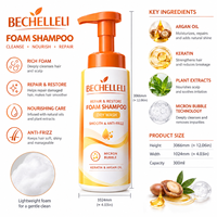OEM/ODM 2-en-1 Shampoing sans rinçage et Gel douche Anti-frisottis Anti-pelliculaire à l'Aloe et au Collagène Apaisant pour la peau, Mousse de douche végane sans rinçage
