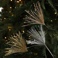 Décorations de Noël en forme d'étoile scintillante, ornements 3D en fil métallique, feux d'artifice suspendus avec perles de cristal, argent, or, blanc
