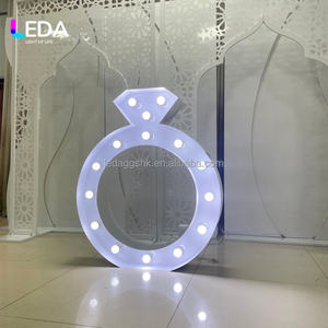 LEDA Custom 4 ft Metal 3D LED Numbers White Light Modern Giant Light Marquee Diamond Ring Wedding Advertising <b>Decoration</b> - Product Image 3