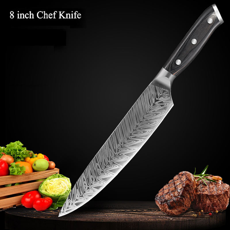 8 inch chef knife black