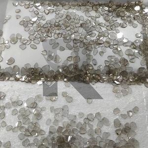 Diamants rayés de couleur naturelle, taille 0.10 à 0.20 en agate, cristal blanc, coupe plate - Product Image 1