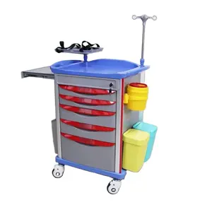 Cheap Price ABS Emergency Medicine Anesthesia Trolley Cart for hospital using