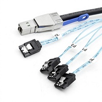 Câble de transfert de données Mini SAS SFF-8644 vers SATA 7 broches pour contrôleur RAID de carte mère de serveur en cuivre