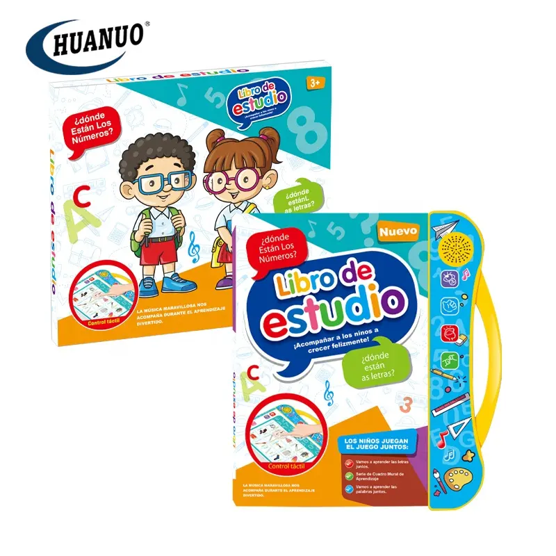 बच्चों जल्दी सीखने शिक्षा खिलौने इंटरैक्टिव स्पेनिश अंग्रेजी सीखने ध्वनि पुस्तक बच्चों की किताबें