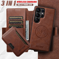 Étui portefeuille magnétique SUTENI pour Samsung S26 Ultra avec support de chargement sans fil et porte-cartes en similicuir pour S25 S24 S23