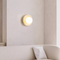 Applique murale en travertin Wabi Sabi, nouveau design, avec télécommande, LED à intensité variable, pour salon, chambre, hôtels, lampe de chevet