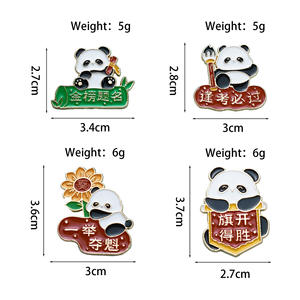 Broche Metálico de Graduación para Estudiantes, Insignia de Panda de Dibujos Animados con Mensaje de Ánimo para Exámenes, Accesorio de Moda para Ropa - Product Image 4