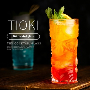 Taza de cristal Tiki transparente de diseño moderno, rojo de Internet para fiestas, para cóctel, mueca, vino y jugo de zombis, para bebidas frías - Product Image 5