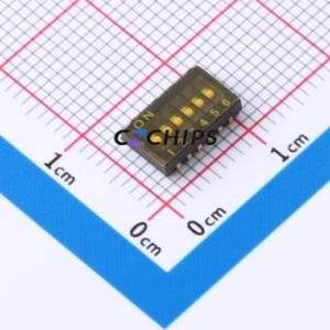 TU-06 DIP Switch SMD Switch ( Type: Flat Toggle, Groove Type )( Number of Switch Sections: 6 )( Lead Spacing: 1.27mm ) - Product Image 1