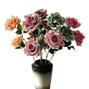 Modèle de <span class=keywords><strong>rose</strong></span> artificielle vintage Cappuccino, élégant décor de style européen, accessoire de photographie pour arrière-plan et aménagement - Product Image 2