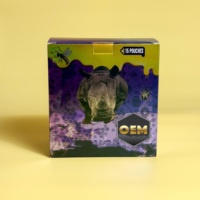 Boîtes cadeaux en papier imprimées en couleur pleine, recyclables, en gros, OEM 2025, pour Rhino 69 VIP Honey, revêtement UV, gaufrage, emballage de boîte à café